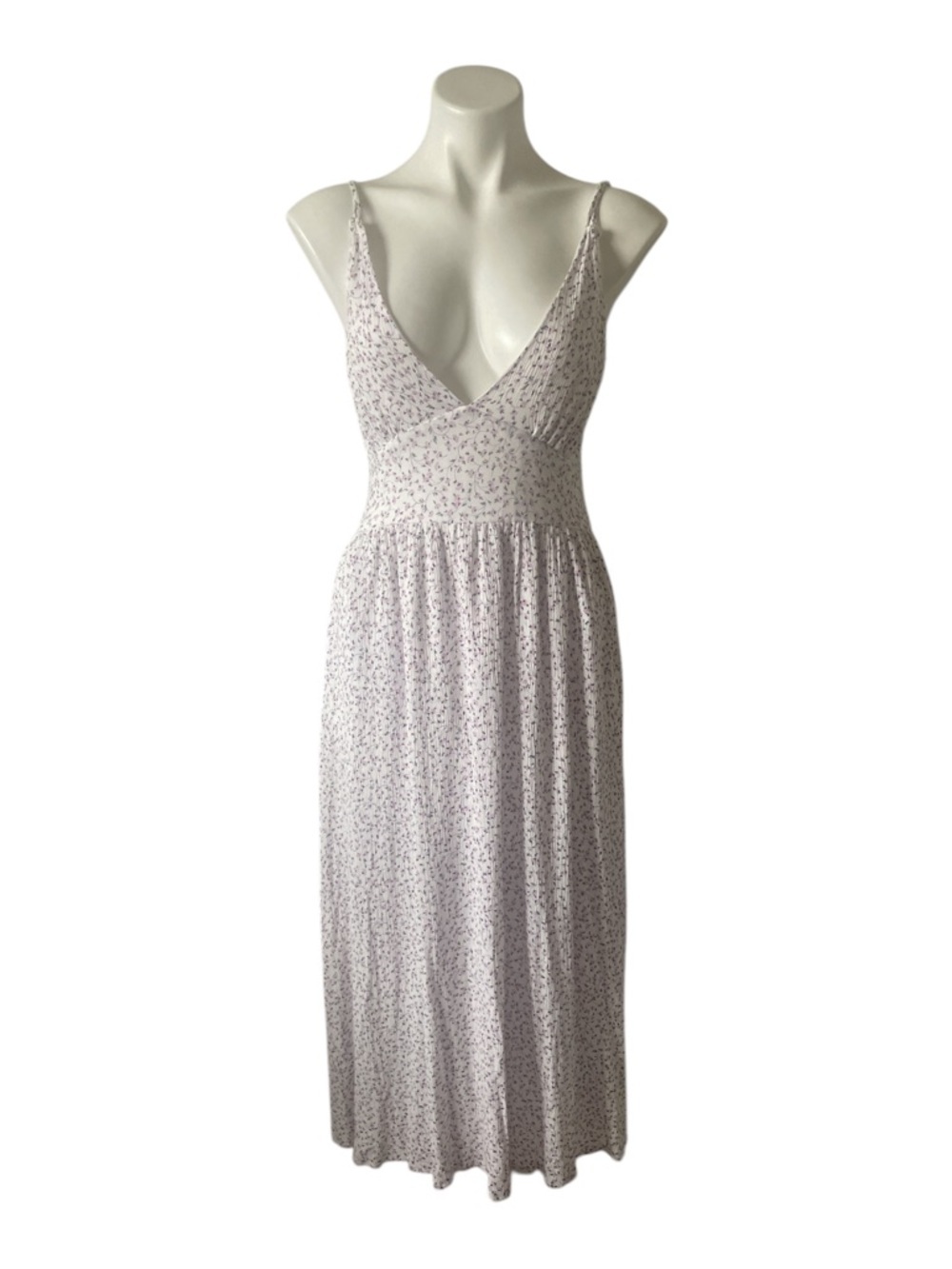 BB Dakota Sunday’s Best Floral Maxi Dress Babydoll White Purple Med Romantic - Picture 3 of 11